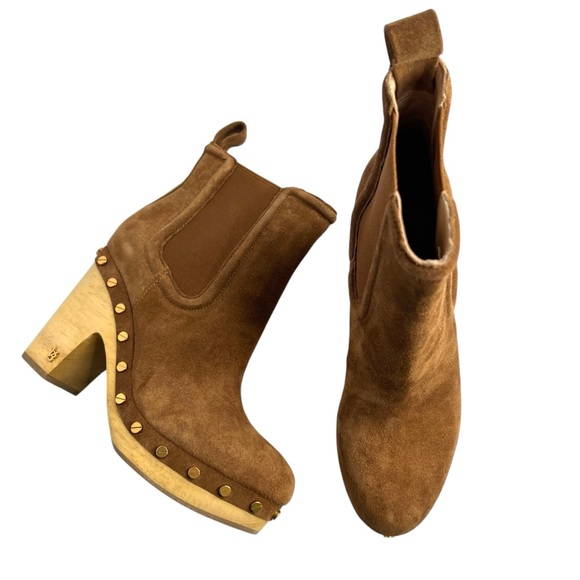 Veronica Beard Decker Suede Clog Boots Hazelwood Size 6 NEW - Picture 9 of 15